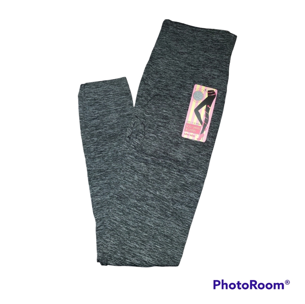 NWT Black/Gray Body Shaping Fleece Leggings